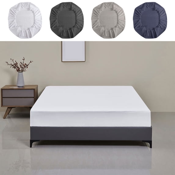 Kuroiy Waterproof Mattress Protector Cover | Fitted Breathable Design | Soft Polyester Top with TPU Membrane | Resists Deformation & Fading | Machine Washable | 74.8×39 in | Gray/Blue/White