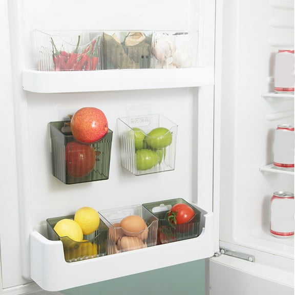 Kuroiy White Plastic Storage Bin | Pantry Organizer | Durable Plastic | Four Handles | Stackable Modular Design | Open Top for Easy Access | 4.72x3.94x3.15 in | Sleek Multi-Purpose Container