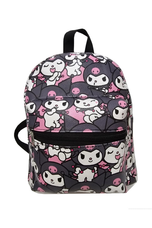 Kuromi 10" Mini Faux Leather Backpack