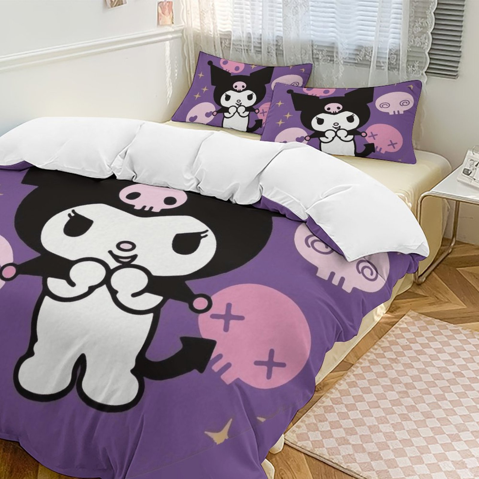 AYSUM Copripiumino Morbido Con Cerniera - Set Biancheria Letto In Microfibra Con Criceti - Per Letto Singolo (135x200 Cm + Federa 48x75 Cm)