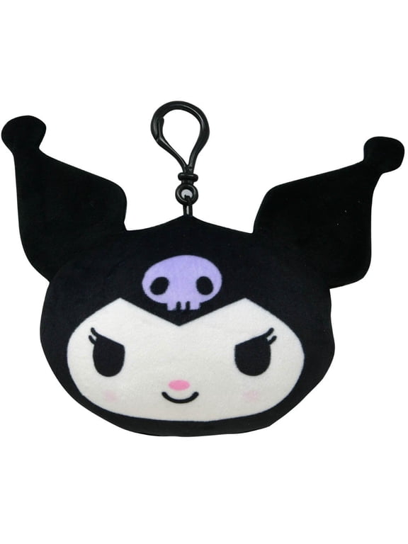 Kuromi 6" Pink Plush Head Zipper Pull