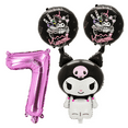 thumbnail image 1 of Kuromi 7th Birthday Party Balloons Set Pink Black Foil balloons, 1 of 3