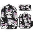 thumbnail image 1 of Kuromi And My Melody 3 Pcs Backpack Set With Lunch Bag And Pencil Case Casual Bookbag Lunch Box Pencil Box, 1 of 8