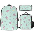 thumbnail image 1 of Kuromi And My Melody 3 Pcs Backpack Set With Lunch Bag And Pencil Case Casual Bookbag Lunch Box Pencil Box, 1 of 8