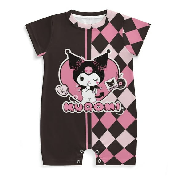 Kuromi And My Melody Baby Boy Girl Romper Short Sleeve Cotton Bodysuit Outfits Jumpsuit Summer One Piece Clothes