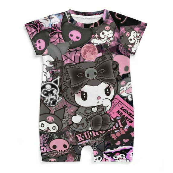 Kuromi And My Melody Baby Boy Girl Romper Short Sleeve Cotton Bodysuit Outfits Jumpsuit Summer One Piece Clothes
