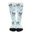 thumbnail image 1 of Kuromi And My Melody Compression Socks For Women And Men Support Knee High Socks For Running Hiking Athletic Nursing, 1 of 7