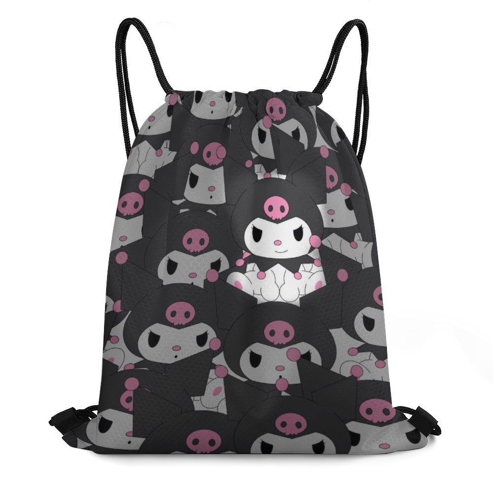 Miomao Mandala Drawstring Backpack – 13x18 Inch Canvas Gym Sack With Zipper Pocket, Gray - View #7