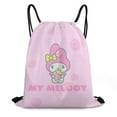 thumbnail image 1 of Kuromi And My Melody Drawstring Backpack Water Resistant String Bag Sackpack Cinch for Sports, Gym, Travel, Swimming, Yoga, Beach, 1 of 7