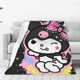 thumbnail image 1 of Kuromi And My Melody Fleece Blanket Super Soft Cozy Throw Blanket 40"X30", Lightweight Fuzzy Comfy Flannel Blanket Warm Plush Throw Blankets For Couch, Sofa, Bed, 1 of 7