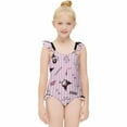 thumbnail image 1 of Kuromi And My Melody Girls One Piece Swimsuits Hawaiian Summer Swimwear Beach Bathing Suit Outfits, 1 of 7