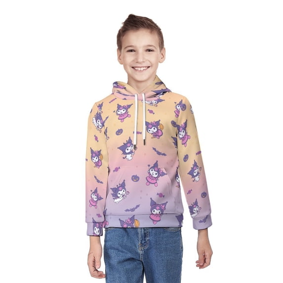 Kuromi And My Melody Hoodie 3D Print Pullover Hooded Long Sleeve Sweatshirts Tops Blouse with Pocket for Boys Girls S