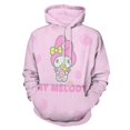 thumbnail image 1 of Kuromi And My Melody Hoodie 3D Print Pullover Hooded Long Sleeve Sweatshirts Tops Blouse with Pocket for Mens Womens, 1 of 6