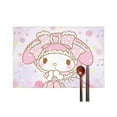 thumbnail image 1 of Kuromi And My Melody Placemats for Dining Table Set of 4, Decorative Place Mats for Kitchen Table Heat Insulation Stain Resistant Table Mats 12 X 18 Inch, 1 of 8