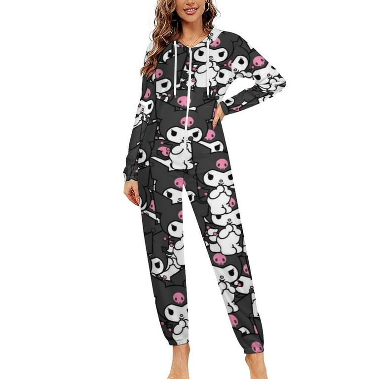 Kuromi And My Melody Unisex Onesie Pajamas Zipper Jumpsuit
