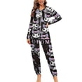 thumbnail image 1 of Kuromi And My Melody Unisex Onesie Pajamas Zipper Jumpsuit Hooded One Piece Sleepwear for Family Mens Womens, 1 of 8