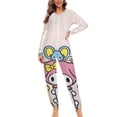 thumbnail image 1 of Kuromi And My Melody Unisex Onesie Pajamas Zipper Jumpsuit Hooded One Piece Sleepwear for Family Mens Womens, 1 of 8