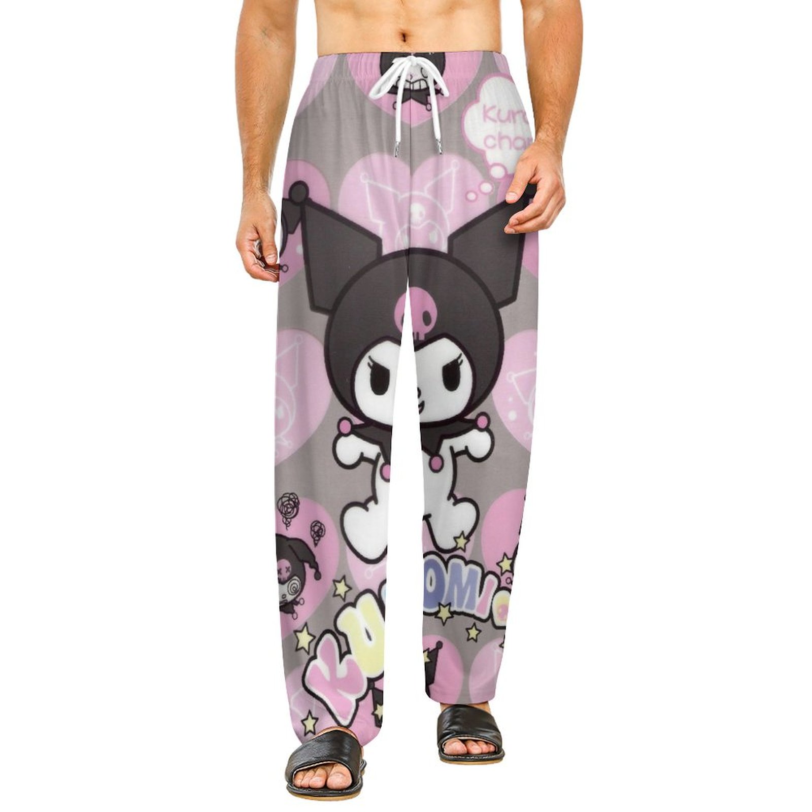 Kuromi And My Melody Unisex Pajama Pants Sleep & Lounge PJ Bottoms Warm