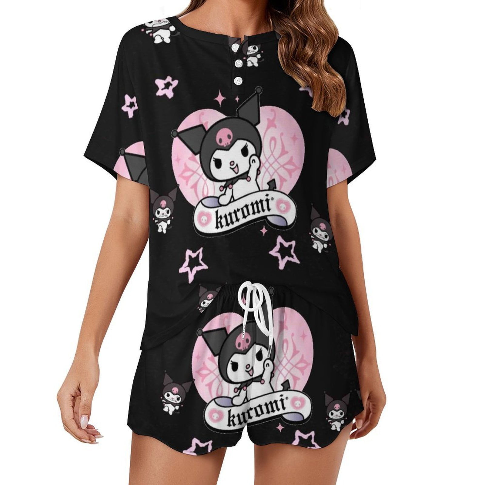 Kuromi And My Melody Women Pajamas Set Loungewear Sleepwear 2 Piece PJ ...