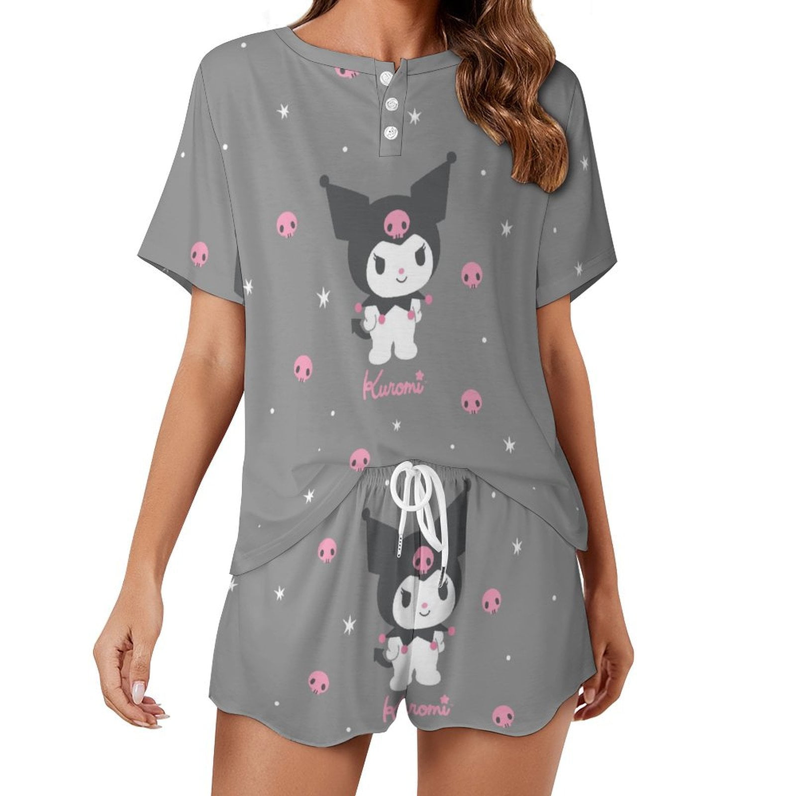 Kuromi And My Melody Women Pajamas Set Loungewear Sleepwear 2 Piece PJ ...