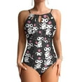 thumbnail image 1 of Kuromi And My Melody Women's One Piece Swimsuit High Neck Tummy Control Swimwear Bathing Suit, 1 of 7