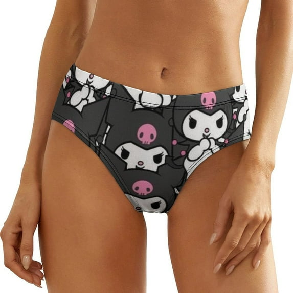 Kuromi And My Melody Women's Underwear Low Rise Full Coverage Briefs Breathable Underpants Ladies Regular Plus Size Panties