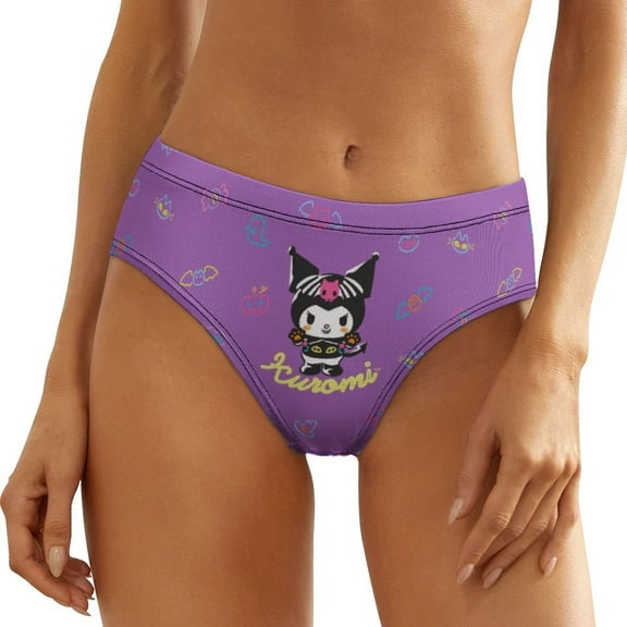 Kuromi And My Melody Women's Underwear Low Rise Full Coverage Briefs Breathable Underpants Ladies Regular Plus Size Panties
