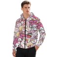 thumbnail image 1 of Kuromi And My Melody Zip-Up Hoodie Pullover Hooded Long Sleeve Sweatshirts Tops Blouse with Pocket for Mens Womens, 1 of 8