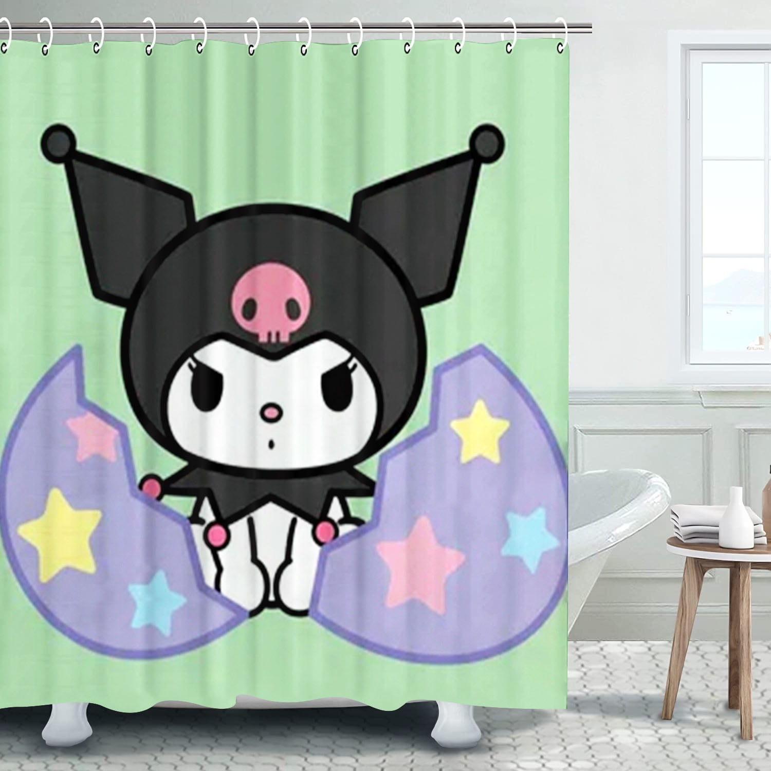 Kuromi Anime Cartoon Shower Curtain and Cute Shower Funny Accessories ...