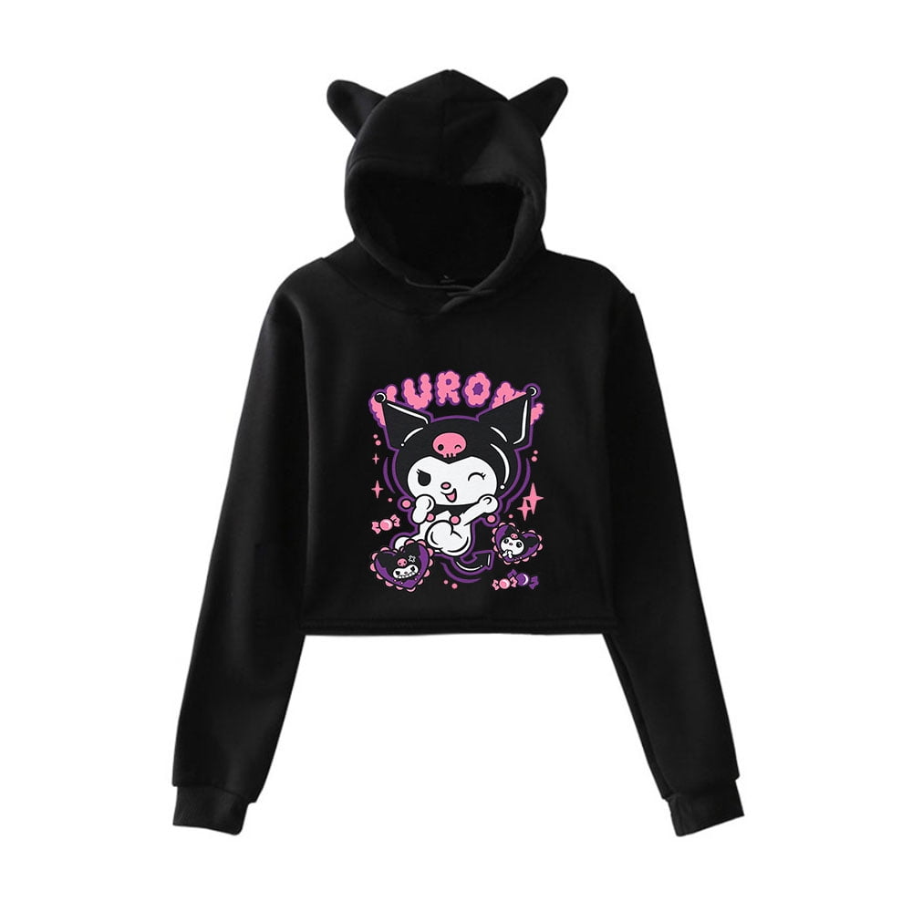 Anime crop top hoodie sale