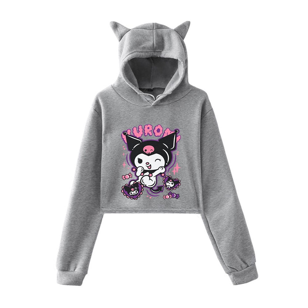 Kuromi Anime Onegai My Melody Hoodies Sweatshirts for Girls Cat Ear ...