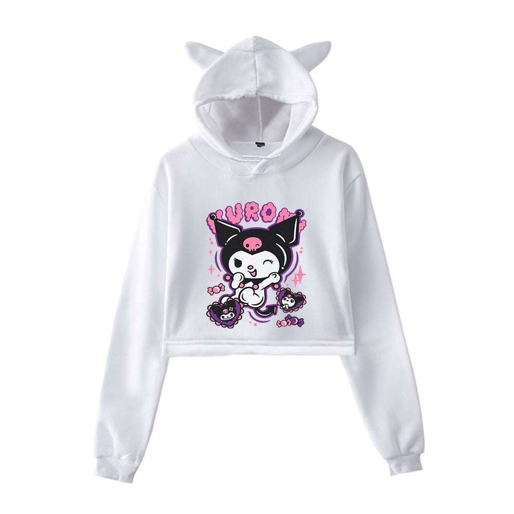 Kuromi Anime Onegai My Melody merch hoodies for women kawaii cat ear ...