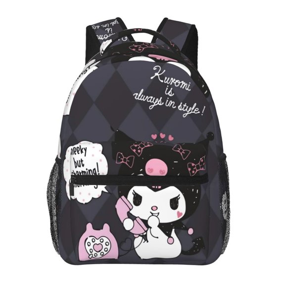 Kuromi Backpack Cartoon Travel Backpack Lightweight Durable Laptop Backpack 3D Printed Casual Backpack Unisex Fan Gift