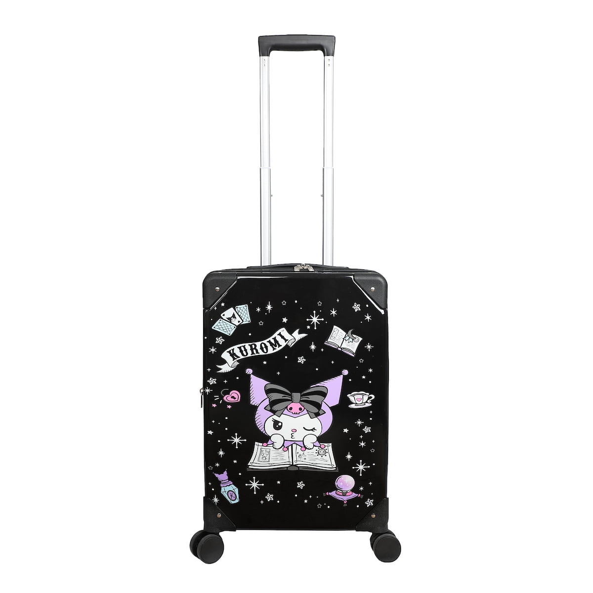 Kuromi Black and Purple 20" Carry-On Suitcase With Wheels And Retractable Handle