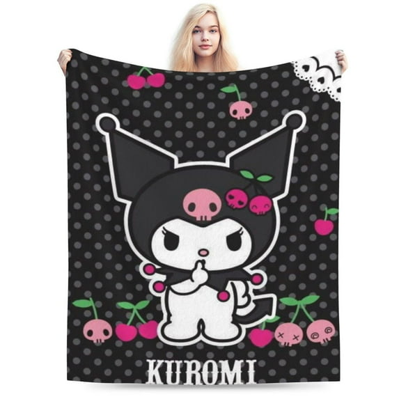 Kuromi Blanket, Anime Throw Blanket For Couch Sofa Bed, Soft Cozy Lightweight Warm Flannel Blanket, Home Decor, Anime Gifts For Boys Girls Kids Teens, 40"X30"