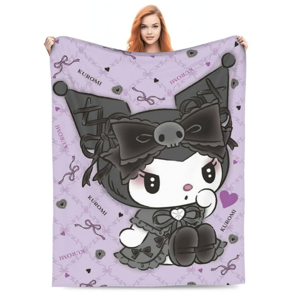 Kuromi Blanket Lightweight Throw Blanket Flannel Fleece Microfiber Plush Bed Blanket Super Soft Blanket For All Season 3d Print Blanket For Sofa Bedroom Car 40"X30"