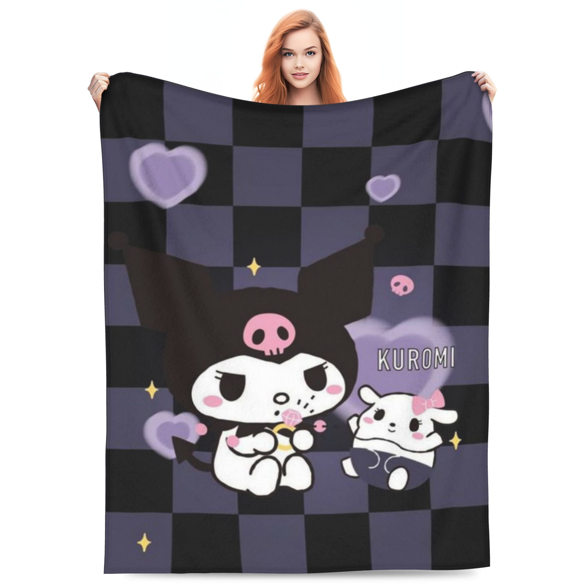 Kuromi Blanket Lightweight Throw Blanket Flannel Fleece Microfiber ...