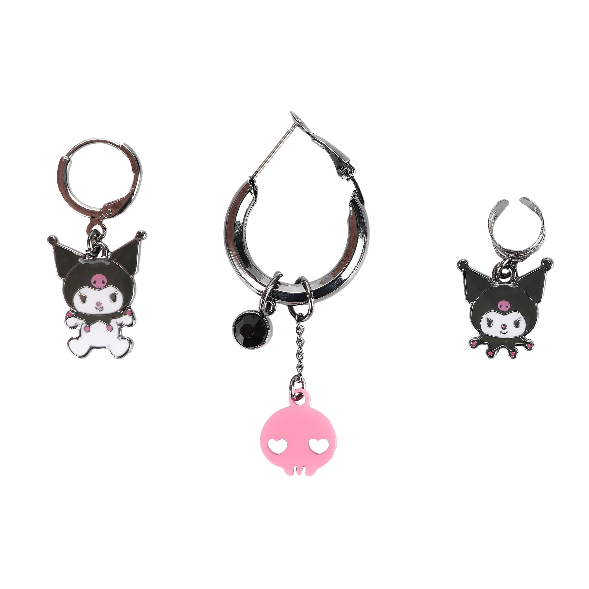 Kuromi Character & Skull Logo 5-Piece Earring Set - Walmart.com