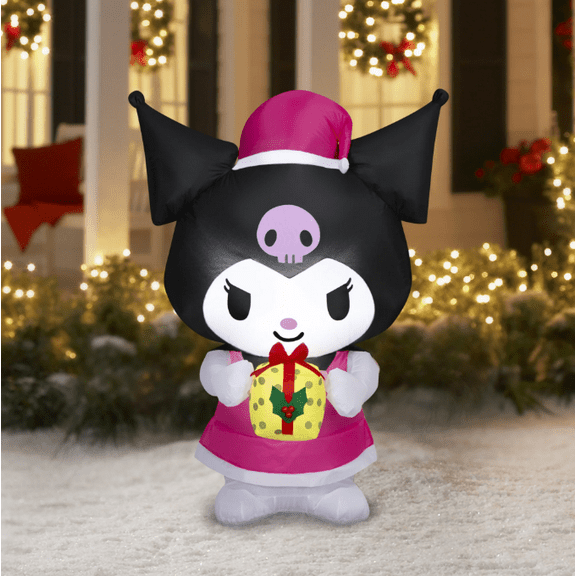 Kuromi Christmas Outdoor Inflatable Yard Lawn Decoration 5ft Kitty