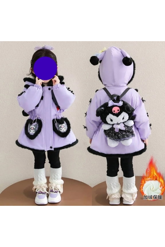 Kuromi Coat Autumn Winter New Hooded Cotton Clothes Thicken Keep Warm Fashion Clothing Anime Figure