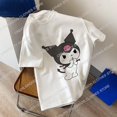 thumbnail image 1 of Kuromi Cotton T-shirt Women Anime Sanrio Melody T Shirts Kawaii Cartoons Casual Clothes Fashion Unisex Streetwear Oversized Tops, 1 of 13