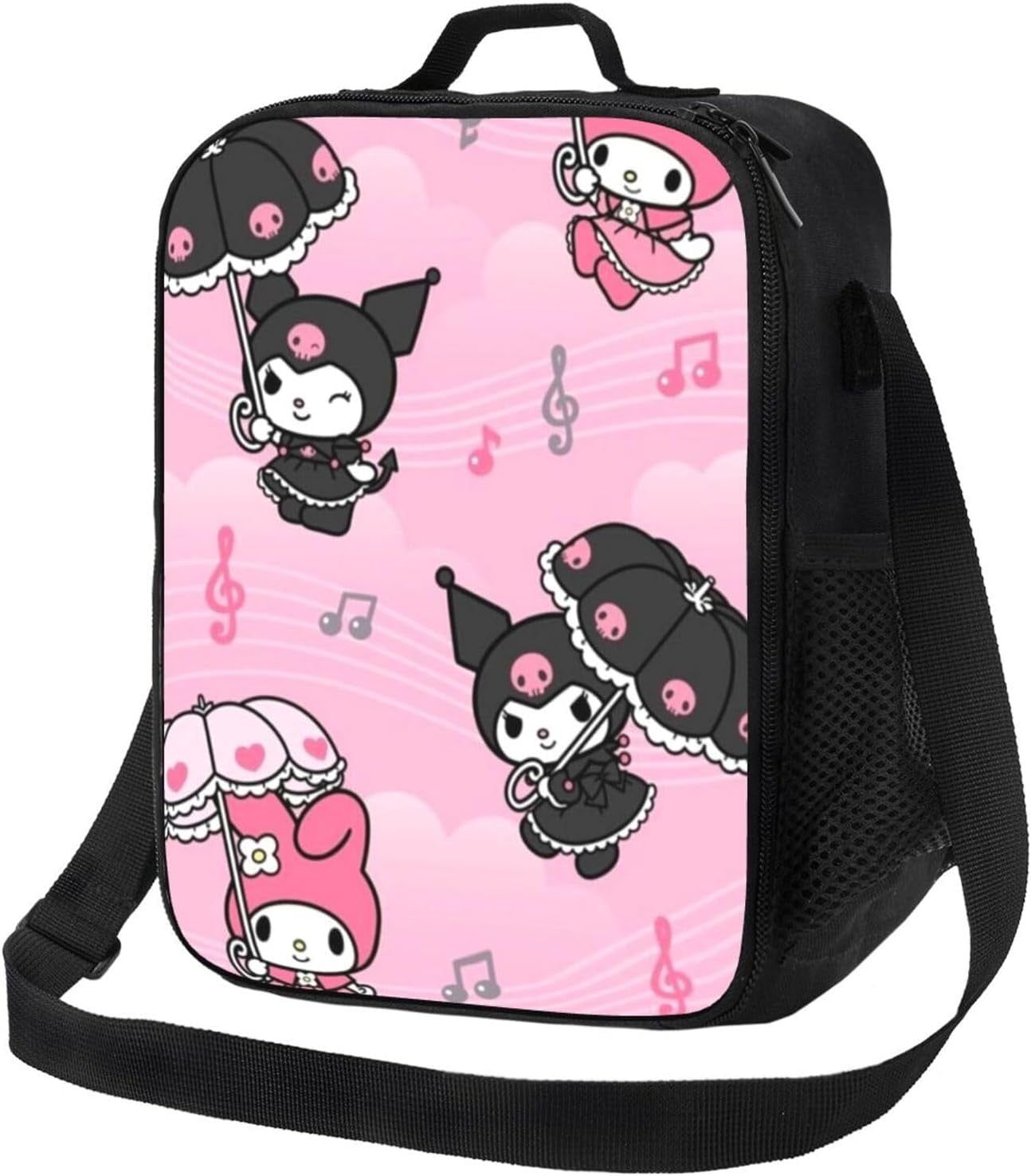 Kuromi Cute Bunny Pink Lunch Box Cartoon Ku Romi And My Bunny Melody Lunch Bag Portable Insulated Hot Lunch Bag For Travel Picnic Work Camping