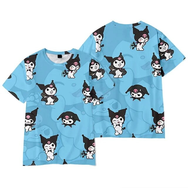 Kuromi Digital Printed Short Sleeve T-Shirt for Adults Female Clothing ...