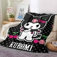 Kuromi Fashion Blanket for Sofa King Soft Flannel Throw Fluffy Bed
