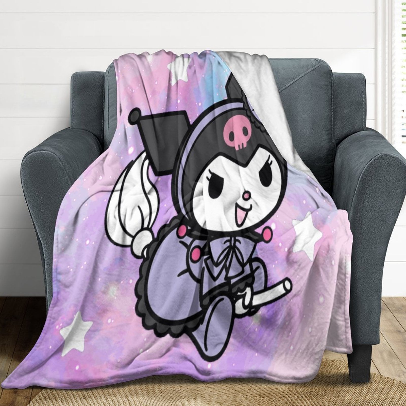 150*200cm Sanrios Cinnamoroll Kuromi Mymelody Kawaii Cartoon Flannel Blanket Anime Plush Soft Warm Blankets Tv Sweatshirt Gifts