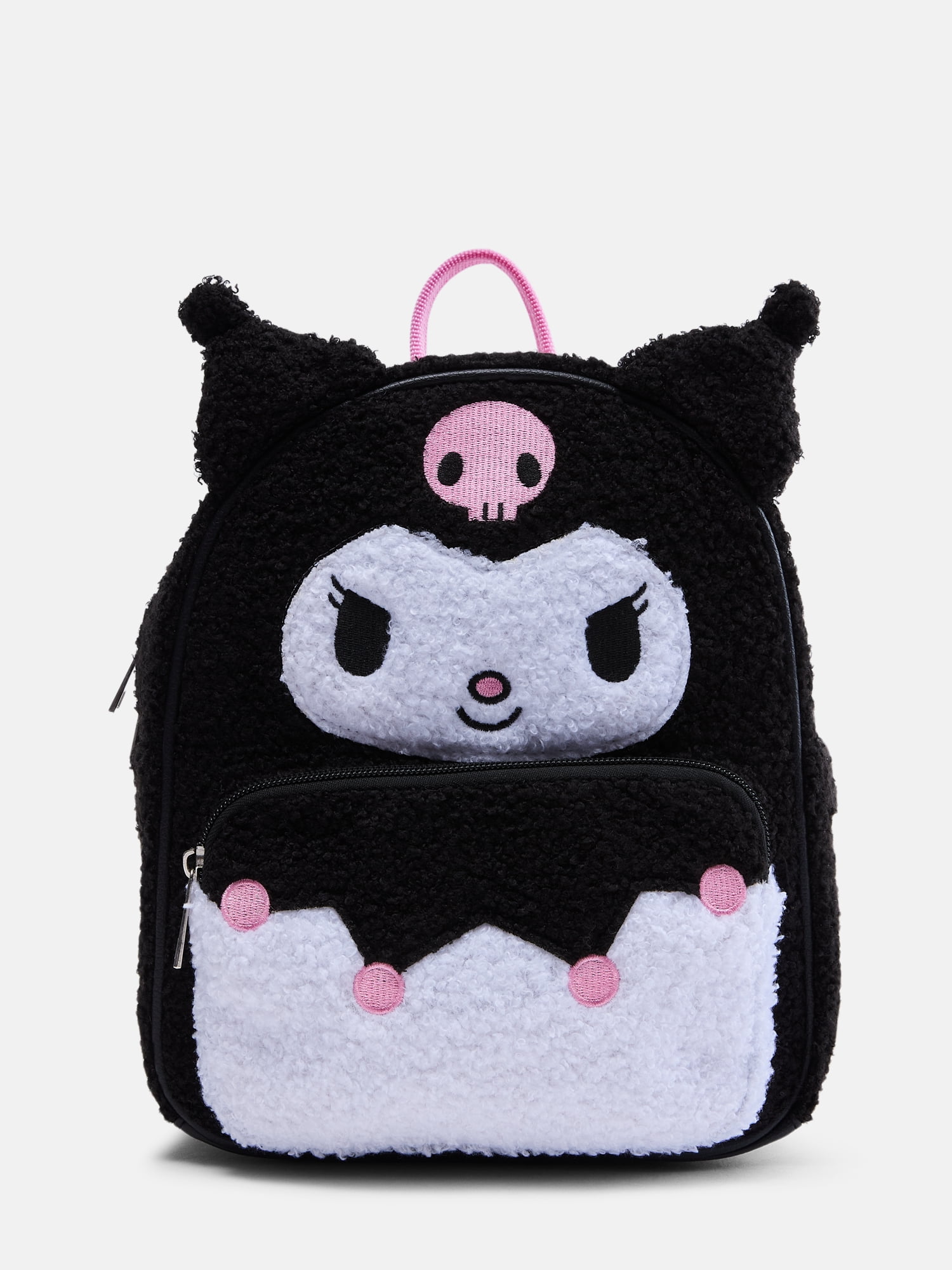 Kuromi Girls 10.5" Chenille Mini Backpack, Black