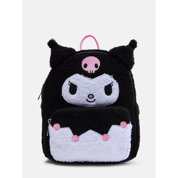 Kuromi Girls 10.5" Chenille Mini Backpack, Black