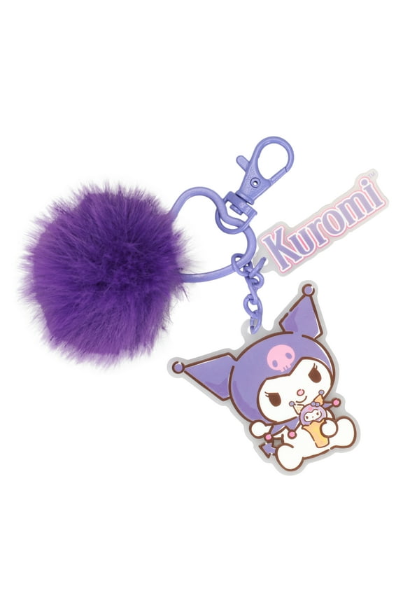 Kuromi Heart Shaped Keychain With Character Charms