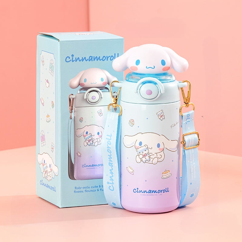 Kuromi Hello Kitty Cinnamoroll Water Bottle 600ml Melody Stainless