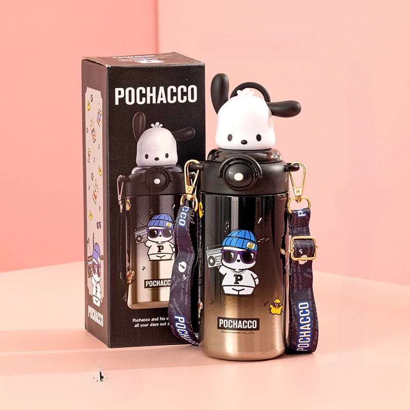 Kuromi Hello Kitty Cinnamoroll Water Bottle 600ml Melody Stainless